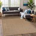Beverly Rug Easy Jute Framed Border Rug 6x9 Washable Durable Indoor Outdoor Area Rugs for Living Dining Room Patio Office Stain Resistant Non Shedding Casual Indoor Outside Carpet 6 x 9 Natural