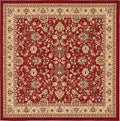 Unique Loom Sialk Hill Collection Area Rug - Washington (7' 10" Square Burgundy/Cream)