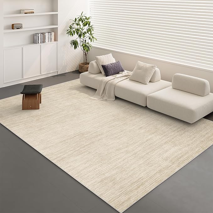 Valenrug Washable Rugs 8x10 - Non Slip 8x10 Area Rugs for Living Room, Stain Resistant Area Rugs for Bedroom, Foldable Machine Washable Area Rug(8'x10', Beige)