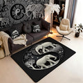 Elephant Large Area Rug 5x7 Bohemian Style Living Room Rug | Antique Decor Yin and Yang Rugs for Bedroom, Western Animals Carpet Indoor Floor Mat,Black Grey Beige