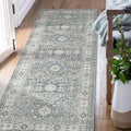 jinchan Runner Rug 3x8 Washable Hallway Rug Distressed Gray Multi Vintage Floral Runner Kitchen Floor Cover Indoor Mat Retro Entryway Living Room Bedroom Office Farmhouse Grey