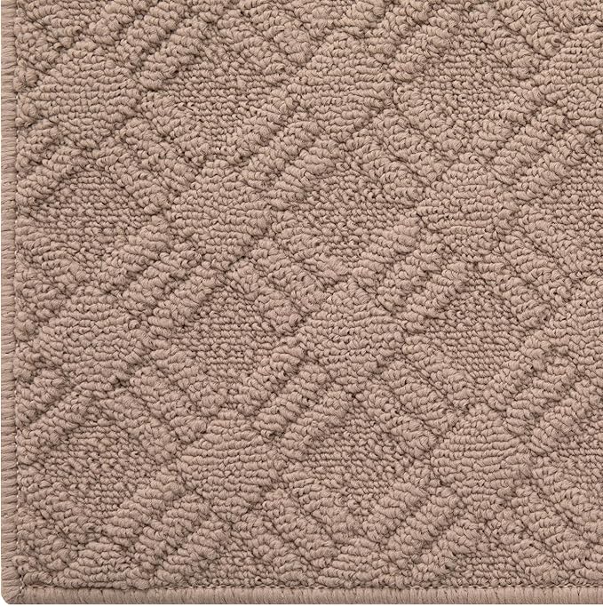 LUMI Indoor Door Mat, Absorbent Non-Slip Thin Doormat, Washable Door Mats, Woven Pattern Inside Floor Mat, Ideal for Entryway, Front Door, Home Decor, 24"x36", Woven Taupe