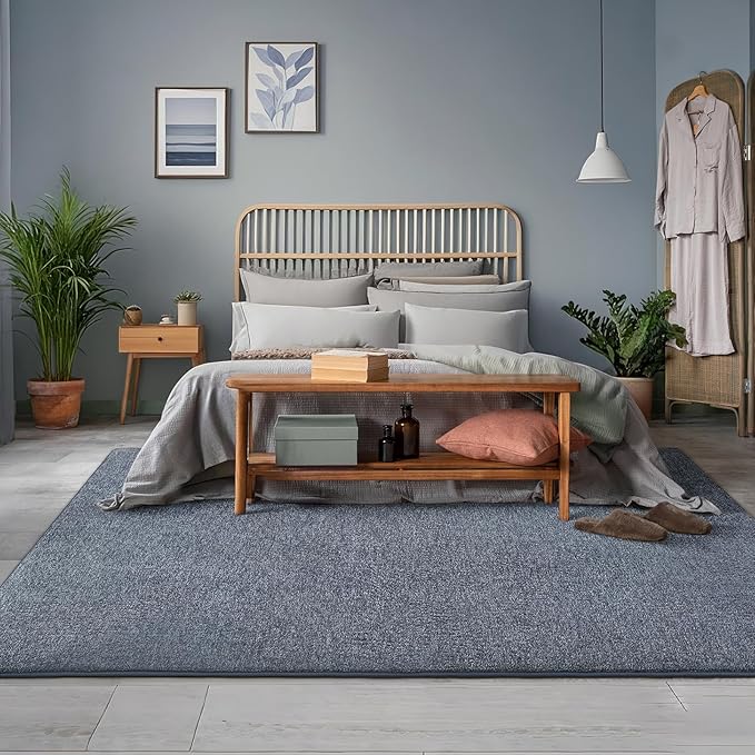 AROGAN Washable 2x6 Runner Rug for Hallway, Long Runner Rugs wtih Soft Memory Foam for Bedroom, Non Slip Backing Carpet Runners for Hallways, Kitchen, Bathroom, Entryway Home Decor, Navy Blue