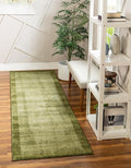 Rugs.com Angelica Collection Rug – 8 Ft Runner Light Green Medium Rug Perfect for Hallways, Entryways