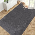 PURRUGS Easy Care Area Rug 4.5ft x 7ft, Non-Slip Washable Entryway Rug, Dog Door Mat, Stain Resistant Accent Rug for Hallway, Living Room, Bedroom and Mudroom, Light Grey-Dark Grey