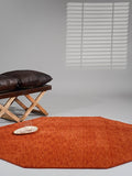 Hand Knotted Loom Wool ECO-Friendly Area Rugs - 6'x6', Octagon, Light Red Color, Solid Plain Design, High Pile Handmade Anti Skid Area Rugs for Living Room, Bed Room (L00111)