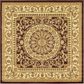 Unique Loom Versailles Collection Traditional Classic Medallion Floral Motif Area Rug (6' 0 x 6' 0 Square, Brown/ Ivory)