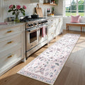 Lahome Insect Hallway Runner Rug, 2'5''x8' Ultra-Thin Washable Runners for Hallways Kitchen, Soft Laundry Room Rug Non-Slip Long Carpet for Entryway Bedroom Bathroom, Pink