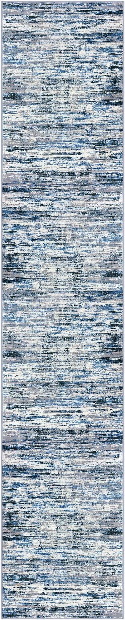 Modern Abstract Runner Rug 2x10, Grey Blue White Washable Long Kitchen Runner Non-Slip Soft Hallway Rug Runner Thin Print Faux Wool Carpet for Entryway Bedroom Laundry Room Indoor Home Decor
