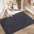 BEQHAUSE Door Mat 20" x 32", Non-Slip Door Mats Indoor Entryway Rugs Washable Low-Profile Absorbent and Stain Resist Floor Mats, Dog Door Mat for Front Back Door, Muddy Wet Shoes & Paws, Dark Grey