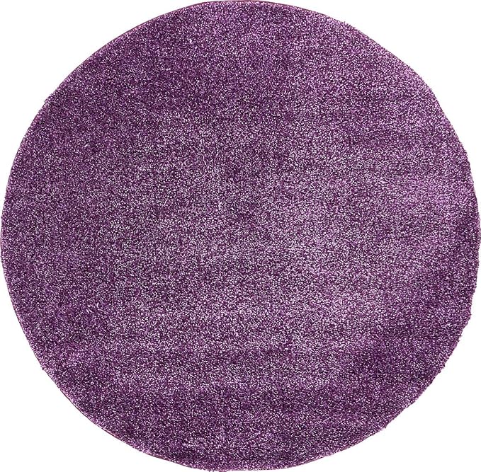 Unique Loom Solo Collection Area Rug - Calabasas (6' 1" Round, Violet)