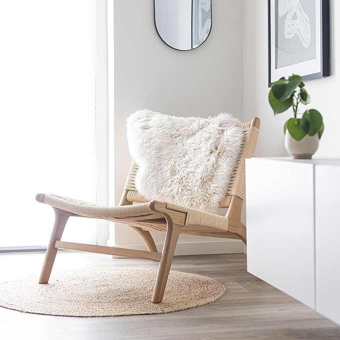 Sheepskin Long Hair 2x3 ft | Bedside Rugs for bedrooms, Sofa, Chair or The Dining Table | Each Sheepskin Rug is Unique and Created by Nature | Small Fluffy Rug in Color Beige