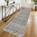 KUTA Boho Runners for Hallways 2x8 Light Brown Black Moroccan Washable Runner Rug Non-Slip Vintage Kitchen Rugs Ultra Soft Distressed Geometric Floor Carpet for Bedroom Laundry Living Room