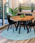 Unique Loom Davos Shag Collection Area Rug - Solid (10' Round, Aqua)