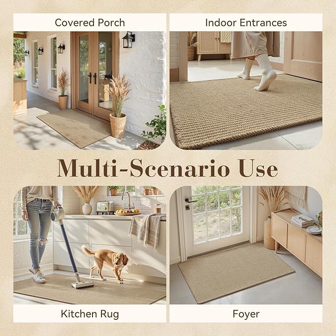 Jute Front Door Mat Indoor Entrance Indoor Door Mat Rugs for Entryway Entry Entrance Mats Inside Doormat Welcome Mats Boho 17"x36"