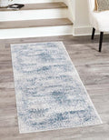 Unique Loom Finsbury Collection Area Rug - Sarah (2' 7" x 12' 2" Runner, Blue/ Ivory)