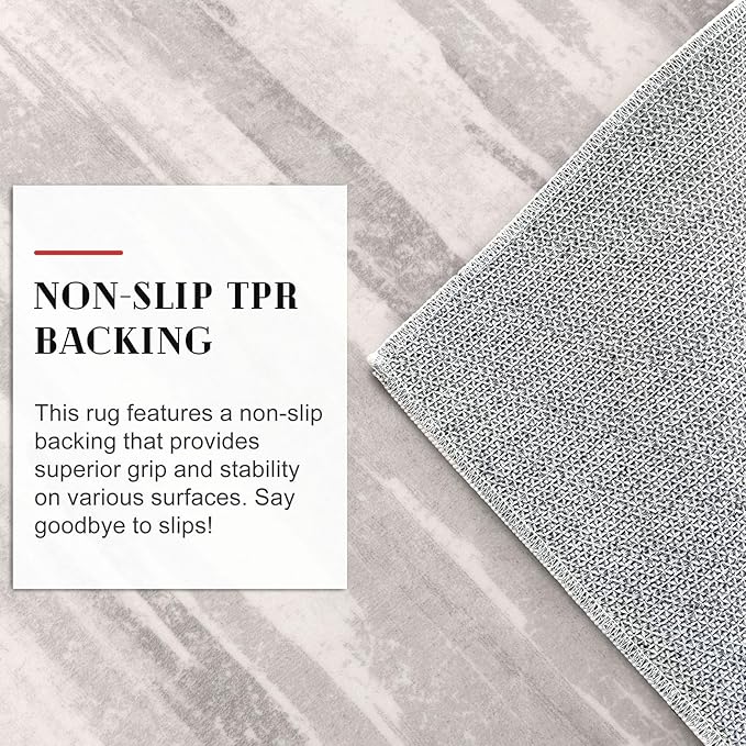 Modern Abstract Entryway Rug Indoor 2x3 Neutral Washable Non-Slip Soft Small Area Rug Light Beige and Grey Kitchen Mat Thin Print Faux Wool Floor Carpet for Entrance Bedroom