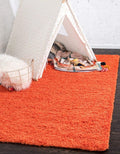Unique Loom Solid Shag Collection Area Rug (5' 3" x 8' Rectangle, Tiger Orange)