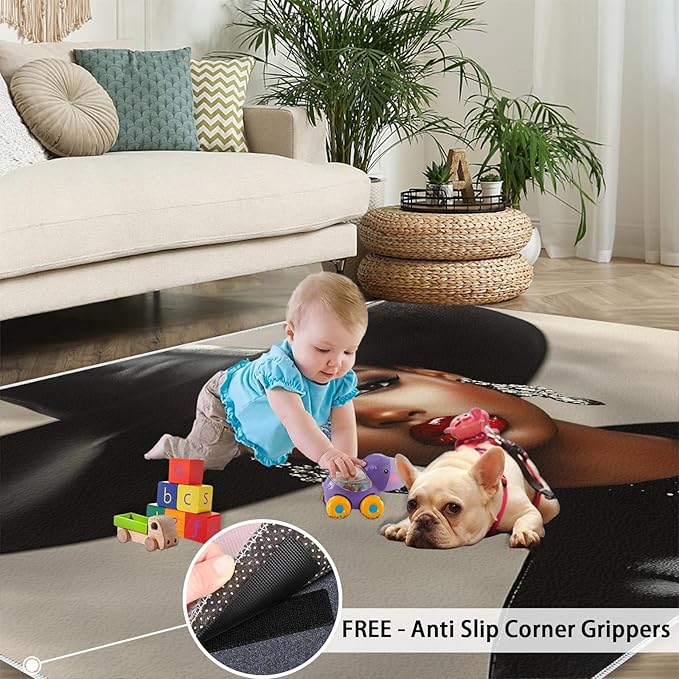 6x8 Fashionable Woman Classroom Rugs - Modern Woman Playroom Rug, Sexy Girl Carpet Area Rug for Girls Bedroom Kids Room Basement Office Classroom