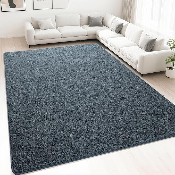 HQAYW 5x7 Area Rugs for Living Room Bedroom, Modern Thickened Memory Foam Soft Rug, Indoor Low Pile Minimalist Washable Non Slip Carpets for Kids Girls Boys Nursery Dorm Home Decor, Navy Blue