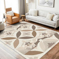 Geometric Rug, Washable 4x5 Rug for Living Room, Modern Abstract Patterned Indoor Carpet, Geometric Decor for Home, Bedroom, Soft Non Slip Thin Design FER85