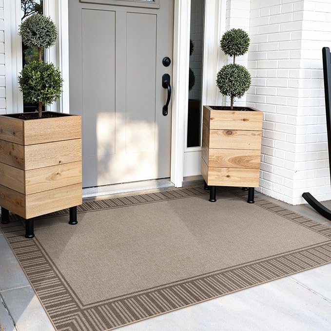 OJIA Easy Jute Entryway Rug 3x5 Washable Rugs for Kitchen, Farmhouse Outdoor Patio Rug Living Room Carpet, Modern Non-Slip Front Door Mat Indoor Entrance Entry Rug for Porch Office Decor
