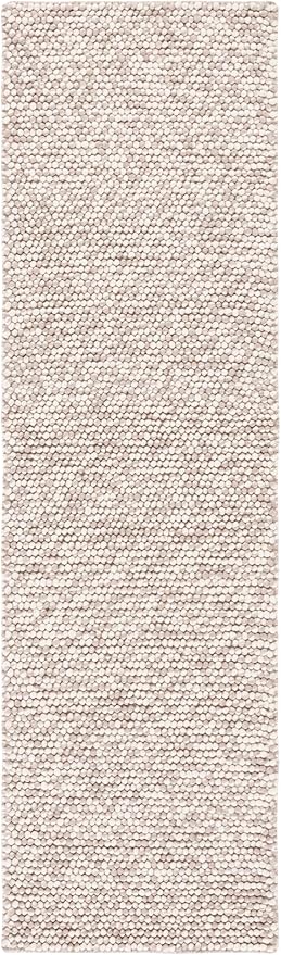 SAFAVIEH Natura Collection Runner Rug - 2' x 14', Beige, Handmade Wool Blend, Textured Design, Ideal for Hallway, Bedroom, Foyer (NAT620B)