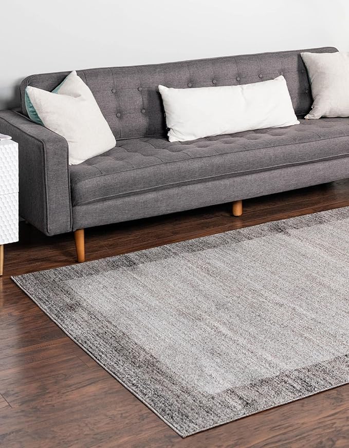 Rugs.com Angelica Collection Rug – 9' x 12' Light Gray Medium Rug Perfect for Living Rooms, Large Dining Rooms, Open Floorplans