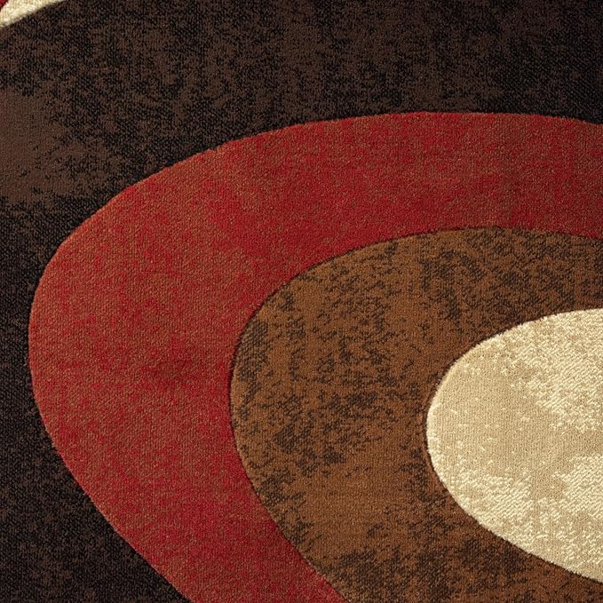 Home Dynamix Tribeca Slade Modern Area Rug, Abstract Brown/Red 18.9"x31.5"