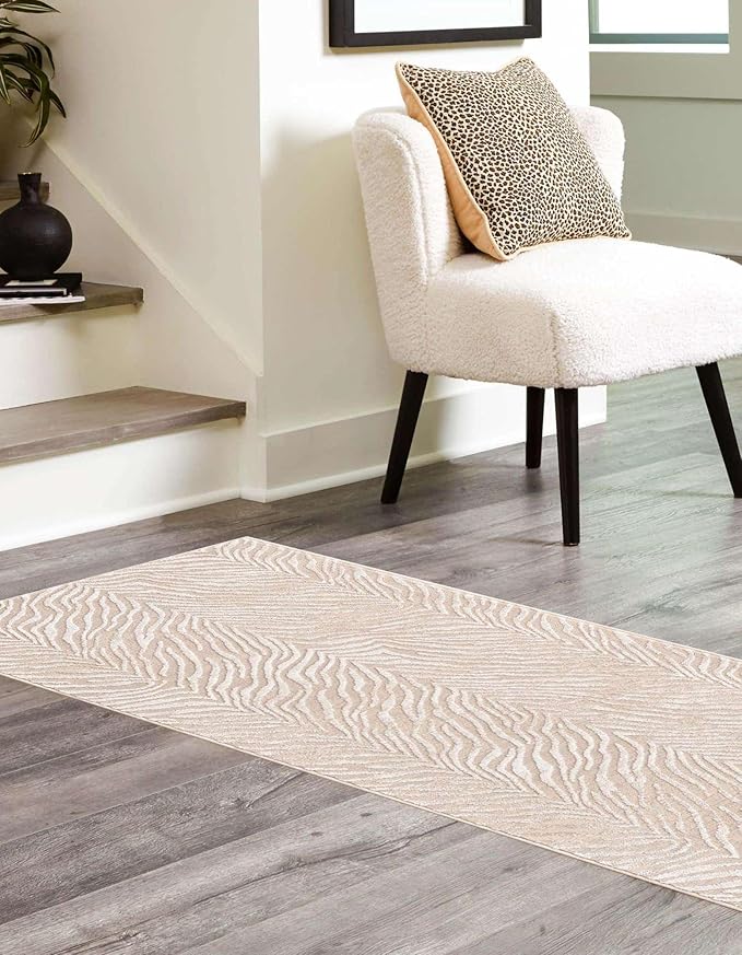 Unique Loom Finsbury Collection Area Rug - Meghan (2' x 9' 10" Runner, Ivory Beige)