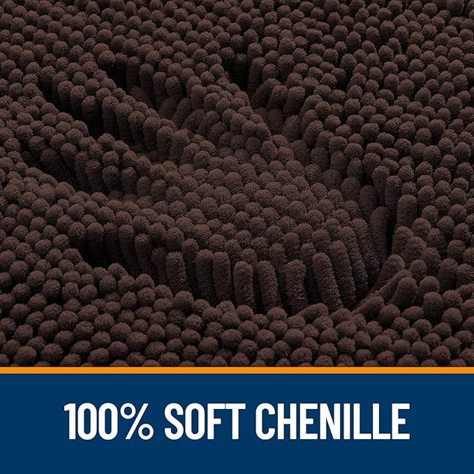 OLANLY Bathroom Rugs 59x35, Extra Soft Absorbent Chenille Bath Rugs, Rubber Backing Quick Dry, Machine Washable Bath Mats for Bathroom Floor, Tub and Shower, Home Decor Accessories, Brown