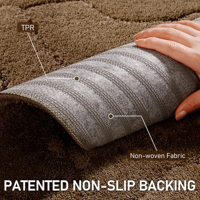 BSICPRO Dog Mat for Muddy Paws, 24x36 Low Profile Absorbent Dirt Trapper Door Mat, Non-Slip Washable Mud Mat for Dogs, Polyester Pet Rug Mat for Front Door Indoor, Patio, Entrance (Brown)