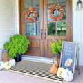 KOZYFLY Black and Beige Striped Porch Rug 2x4.3 Ft Washable Outdoor Rug Farmhouse Outdoor Doormats Front Door Striped Runner Rug for Front Door Kitchen Hallway Bedroom Laundry Room