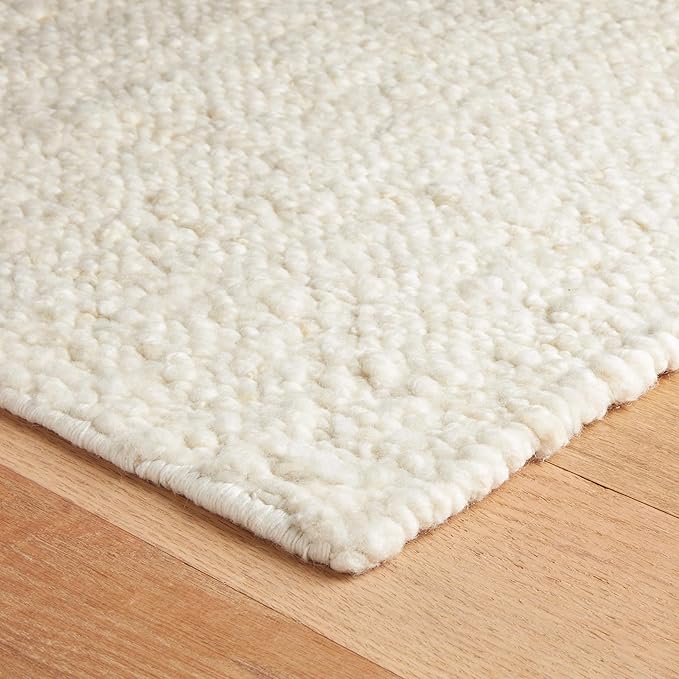Dash & Albert Holmstead Ivory Handwoven Wool Rug, Runner-2.5 X 8 Feet, Ivory Solid Pattern - Premium Luxury Hotel Quality Soft Breathable Hypoallergenic Machine Washable Easy Care All Season