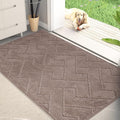 PURRUGS Dirt Trapping Door Mat 34" x 59", Non-Slip Machine Washable Entry Rug, Shoe Scraper, Dog Doormat, Super Absorbent Welcome Mat for Front & Back Door, Muddy Wet Shoes & Paws, Grayish Brown