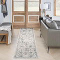 Nourison Home Astra Machine Washable Ivory Blue 2'2" x 8' Area Rug - Easy Clean, Non Shedding, Bed Room, Living Room, Dining Room, Kitchen (8' Runner)