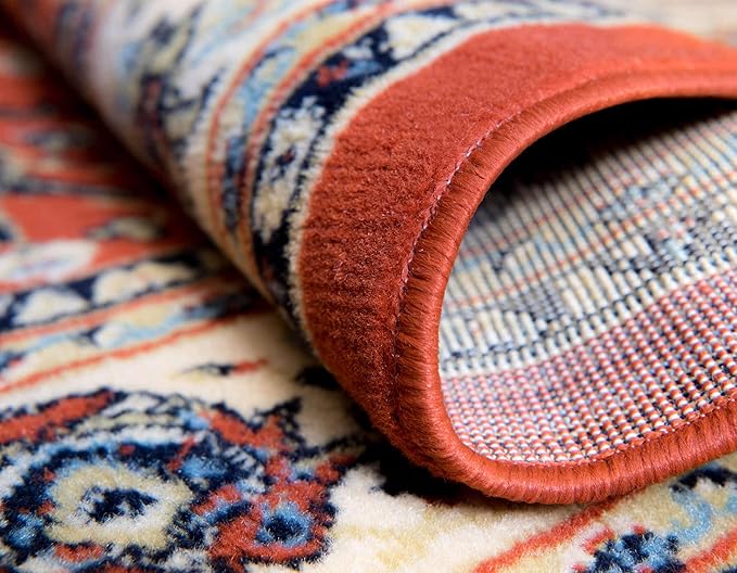 Unique Loom Sialk Hill Collection Area Rug - Washington (6' 1" x 9' Rectangle Terracotta/Cream)