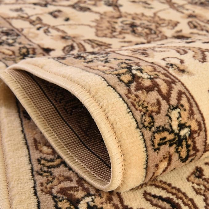 Rugs.com Yasmin Collection Rug – 10 Ft Runner Ivory Medium Rug Perfect for Hallways, Entryways