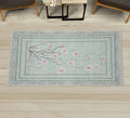 Ambesonne Apple Blossom Decorative Rug, Flowers and Blooming Spring Season Branches Nature Garden Romance, Quality Carpet for Bedroom Dorm and Living Room, 2' 2" x 3' 7", Mint Green and Pink