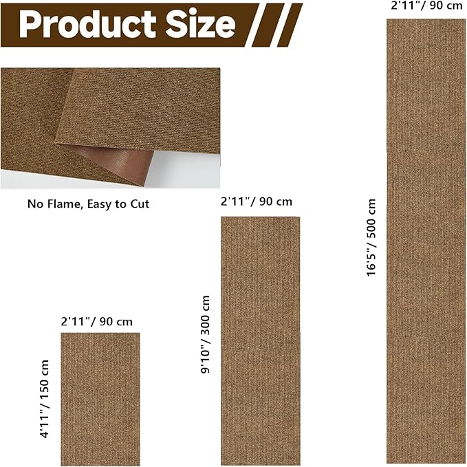 jxgzyy Heavy Duty Runner Rugs, 2'11" x 4'11" Non Slip Hallway Doormat, Indoor Outdoor Carpet Runner, Waterproof Floor Mat for Entrance Laundry Patio Garage, Brown