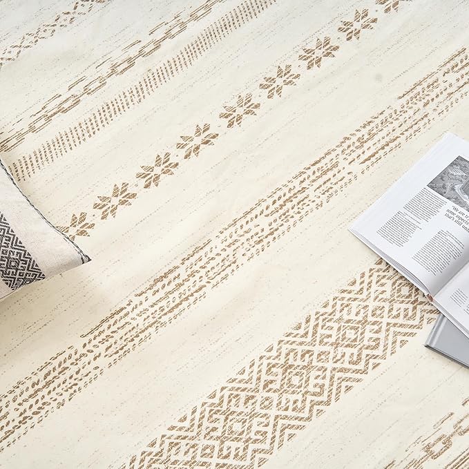 jinchan Moroccan Boho Runner Rug 2x6 - Machine Washable Non-Slip Low-Pile Soft Bohemian Runner Rug for Entryway Hallway Kitchen Bedroom Laundry Room (2‘x6', Beige)