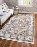 Unique Loom Narenj Collection Classic Traditional Medallion Textured Design Area Rug, 5 x 8 ft, Ivory/Tan