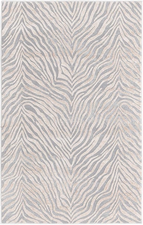 Unique Loom Finsbury Collection Area Rug - Meghan (3' 3" x 5' 3" Rectangle, Gray and Ivory)