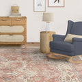 RUGGABLE Washable Area Rug – Kamran Rose Pink 9x12, Stain-Resistant, Non-Slip – Large Machine Washable Rugs for Living Room, Bedroom, Hallway, Entryway & Office–with Cushioned Pad
