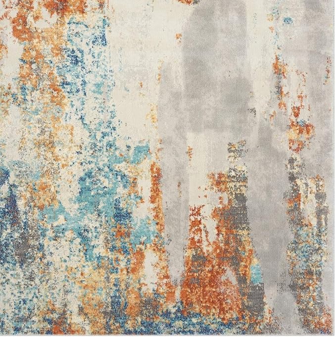LUXE WEAVERS Euston Collection Multi 2x7 Modern Abstract Area Rug