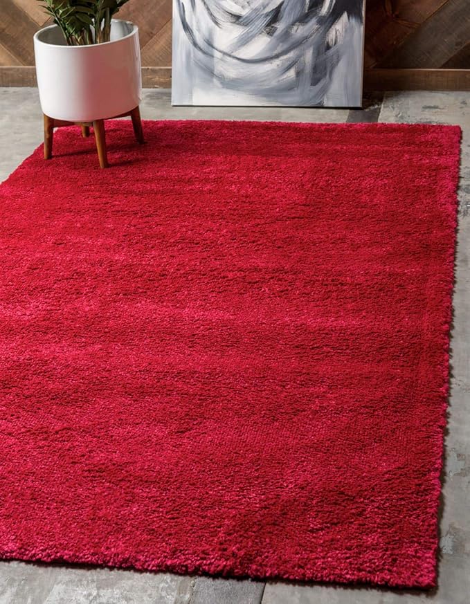 Unique Loom Solo Collection Area Rug - Calabasas (10' x 13' Rectangle, Red)