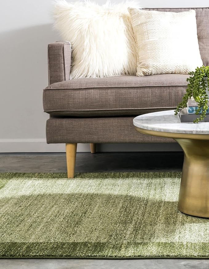 Rugs.com Angelica Collection Rug – 8' x 11' Light Green Medium Rug Perfect for Living Rooms, Large Dining Rooms, Open Floorplans