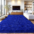 Extra Large 10x14ft Fuzzy Rug Blue Fluffy Rug for Living Room, Big Plush Non-Skid Shag Carpet, Soft Shaggy Rugs for Bedroom Indoor Modern Home Decor