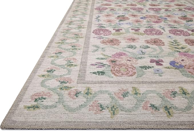 Loloi Rifle Paper Co. Rosa Collection RSA-01 Ivory 2'-6" x 9'-6" Runner Rug