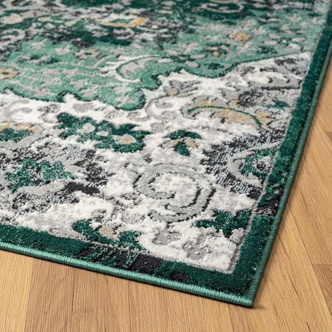 LUXE WEAVERS Moroccan Green 5x7 Medallion Area Rug for Living Rooms